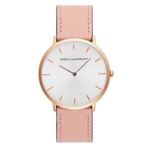 RebeccaMinkoff Major Rose Gold Blush Strap Watch